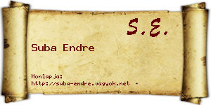 Suba Endre névjegykártya